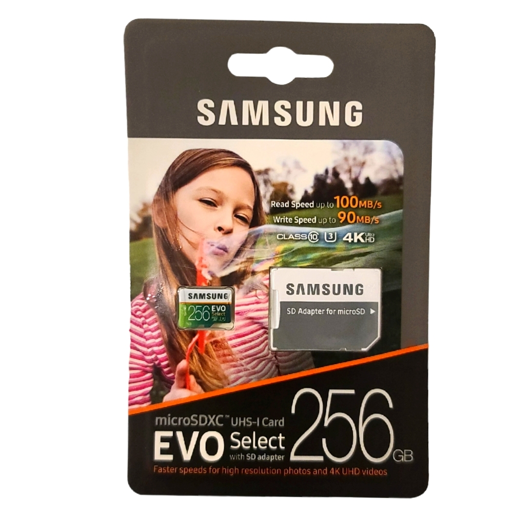SAMSUNG 256GB 100MB/s (U3) Micro SDXC EVO Select Memory Card & Full Size…